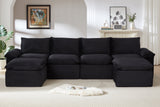 DERVAL 141" 4-Seater Sofa with 2 Ottomans