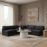 Indulge - Linen 5 Piece Modular Corner Armless Sectional