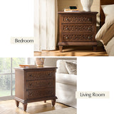 Colombo 3-Drawer Nightstand with Built-In Outlets(Optional Types)