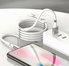 COOKSY 6 ft Magnetic USB C White Cable with Wall Charger