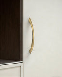 DESIGN2554 Brushed Gold Cabinet Pulls – Modern Luxe, Twisted Bar & Arched Bow for Modern Kitchen