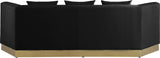Marquis Contemporary Velvet Sofa with Brushed Gold Base – Cozy Luxury for Modern Living Spaces