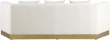 Marquis Contemporary Velvet Sofa with Brushed Gold Base – Cozy Luxury for Modern Living Spaces