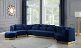 Marquis Velvet Chair - Cozy Contemporary Design with Plush Pillows and Stylish Gold Base for Living Rooms
