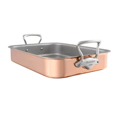 Mauviel Copper Roasting Pan With Cast Stainless Steel Handles, 15.7 x 11.8-In