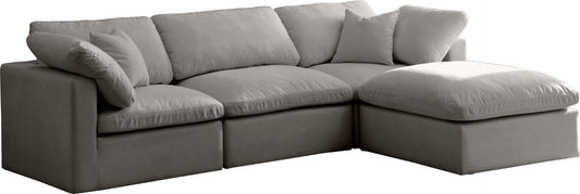 Plush Velvet Modular Sectional Sofa - Cloud-Like Comfort with Overstuffed Cushions & Custom Style