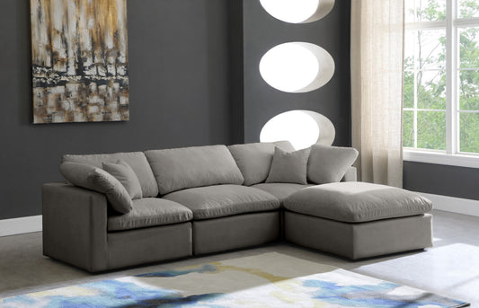 Plush Velvet Modular Sectional Sofa - Cloud-Like Comfort with Overstuffed Cushions & Custom Style