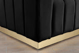 Marlon Velvet Chair - Luxurious Comfort with Channel Tufting and Elegant Brushed Gold Base Design