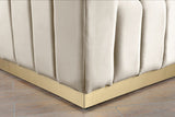 Marlon Velvet Chair - Luxurious Comfort with Channel Tufting and Elegant Brushed Gold Base Design