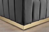 Marlon Velvet Chair - Luxurious Comfort with Channel Tufting and Elegant Brushed Gold Base Design