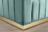 Marlon Velvet Sofa - Luxurious Channel Tufted Seating with Brushed Gold Base for Modern Elegance
