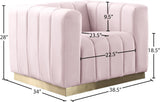 Marlon Velvet Chair - Luxurious Comfort with Channel Tufting and Elegant Brushed Gold Base Design