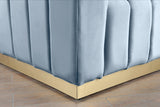 Marlon Velvet Chair - Luxurious Comfort with Channel Tufting and Elegant Brushed Gold Base Design