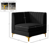 Alina Modular Corner Chair - Stylish Contemporary Design with Deep Channel Tufting for Comfort