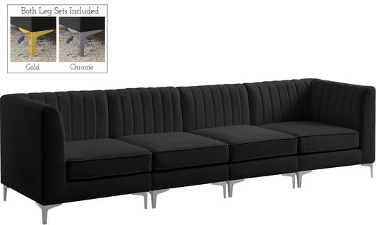 Alina Velvet Modular Sofa - Modern Deep Channel Tufted Design for Customizable Comfort & Style