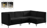 Alina Velvet Modular Sectional Sofa: Contemporary Design with Deep Channel Tufting for Comfort