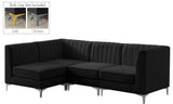 Alina Velvet Modular Sectional Sofa: Contemporary Design with Deep Channel Tufting for Comfort