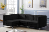 Alina Velvet Modular Sectional Sofa: Contemporary Design with Deep Channel Tufting for Comfort