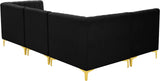 Alina Velvet Modular Sectional Sofa: Contemporary Design with Deep Channel Tufting for Comfort