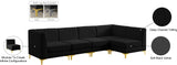 Alina Velvet Modular Sectional Sofa: Contemporary Design with Deep Channel Tufting for Comfort