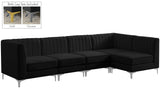 Alina Velvet Modular Sectional Sofa: Contemporary Design with Deep Channel Tufting for Comfort