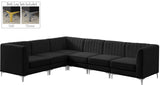 Alina Velvet Modular Sectional Sofa: Contemporary Design with Deep Channel Tufting for Comfort