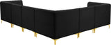 Alina Velvet Modular Sectional Sofa: Contemporary Design with Deep Channel Tufting for Comfort