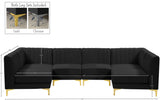 Alina Velvet Modular Sectional Sofa: Contemporary Design with Deep Channel Tufting for Comfort