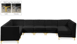 Alina Velvet Modular Sectional Sofa: Contemporary Design with Deep Channel Tufting for Comfort