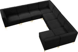Alina Velvet Modular Sectional Sofa: Contemporary Design with Deep Channel Tufting for Comfort