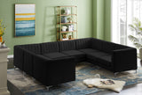 Alina Velvet Modular Sectional Sofa: Contemporary Design with Deep Channel Tufting for Comfort