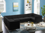 Alina Velvet Modular Sectional Sofa: Contemporary Design with Deep Channel Tufting for Comfort