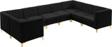 Alina Velvet Modular Sectional Sofa: Contemporary Design with Deep Channel Tufting for Comfort