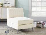 Alina Modular Contemporary Armless Chair with Deep Channel Tufting – Stylish & Customizable Seating