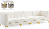Alina Velvet Modular Sofa - Contemporary Design with Deep Channel Tufting for Ultimate Comfort