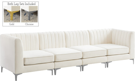 Alina Velvet Modular Sofa - Contemporary Design with Deep Channel Tufting for Ultimate Comfort