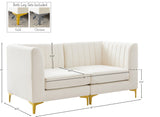 Alina Velvet Modular Sofa - Contemporary Design with Deep Channel Tufting for Ultimate Comfort