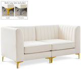 Alina Velvet Modular Sofa - Contemporary Design with Deep Channel Tufting for Ultimate Comfort