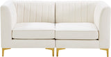 Alina Velvet Modular Sofa - Contemporary Design with Deep Channel Tufting for Ultimate Comfort