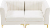 Alina Velvet Modular Sofa - Contemporary Design with Deep Channel Tufting for Ultimate Comfort