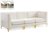 Alina Velvet Modular Sofa - Contemporary Design with Deep Channel Tufting for Ultimate Comfort