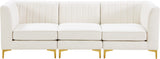 Alina Velvet Modular Sofa - Contemporary Design with Deep Channel Tufting for Ultimate Comfort