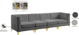 Alina Velvet Modular Sofa: Luxurious Deep Channel Tufting for Modern Comfort and Custom Configurations