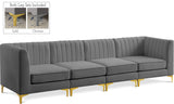 Alina Velvet Modular Sofa: Luxurious Deep Channel Tufting for Modern Comfort and Custom Configurations