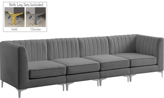 Alina Velvet Modular Sofa: Luxurious Deep Channel Tufting for Modern Comfort and Custom Configurations