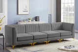 Alina Velvet Modular Sofa: Luxurious Deep Channel Tufting for Modern Comfort and Custom Configurations