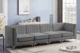 Alina Velvet Modular Sofa: Luxurious Deep Channel Tufting for Modern Comfort and Custom Configurations