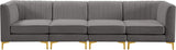 Alina Velvet Modular Sofa: Luxurious Deep Channel Tufting for Modern Comfort and Custom Configurations
