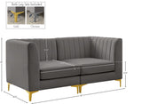 Alina Velvet Modular Sofa: Luxurious Deep Channel Tufting for Modern Comfort and Custom Configurations