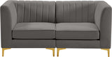 Alina Velvet Modular Sofa: Luxurious Deep Channel Tufting for Modern Comfort and Custom Configurations